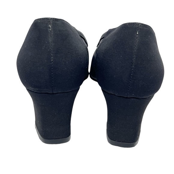 VAN ELI Black Sheer Gingus Padded Pumps Women's Size 9 Slim - Picture 4 of 16